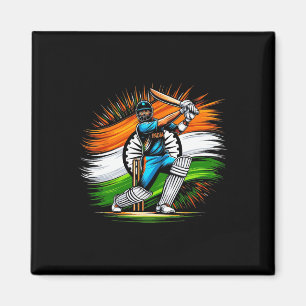 Indian Flag Cricket Lover Fan India Pride Men Wome Magnet