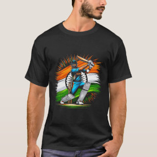 Indian Flag Cricket Lover Fan India Pride Men Wome T-Shirt