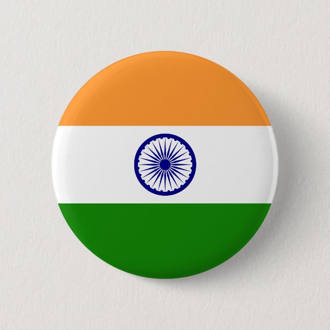 Indian Flag - High Quality Image 6 Cm Round Badge (Front)