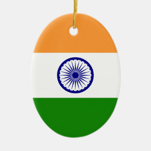 Indian Flag - High Quality Image Ceramic Ornament