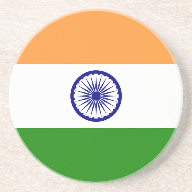 Indian Flag - High Quality Image Coaster (Front)