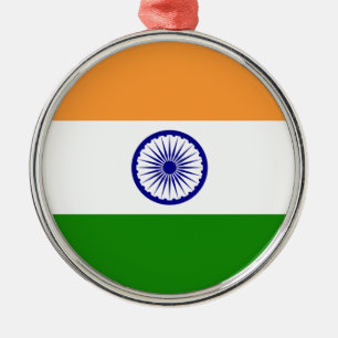 Indian Flag - High Quality Image Metal Ornament