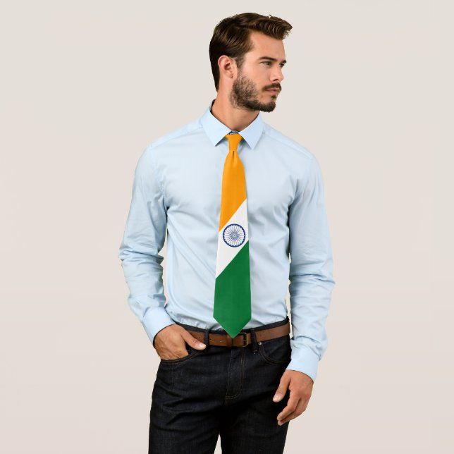 Indian Flag Independence Day Men's Tie (In Situ)