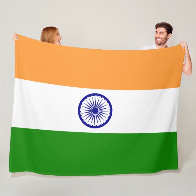 Indian Flag (India) (South Asian Country) (Bharat) Fleece Blanket (In Situ)