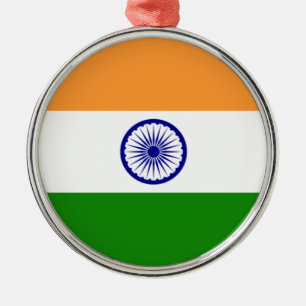 Indian Flag (India) (South Asian Country) (Bharat) Metal Ornament
