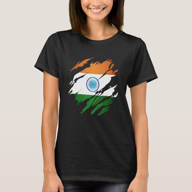 Indian Flag India T-Shirt (Front)