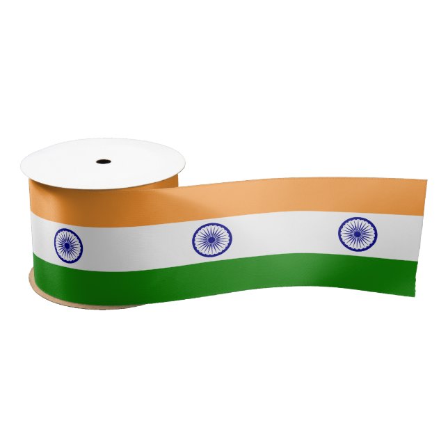 Indian Flag & India travel, holiday/sports Satin Ribbon (Spool)