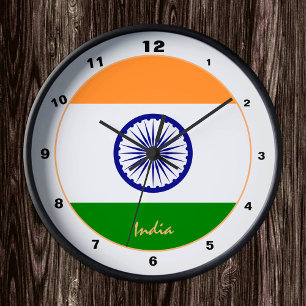 Indian Flag & India trendy fashion /design clock