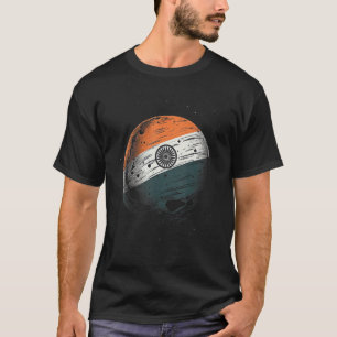 Indian Flag Moon Patriotic India National Pride T-Shirt