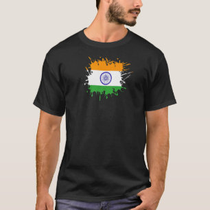 Indian Flag Splatter For Men Women Boys & Girls T-Shirt