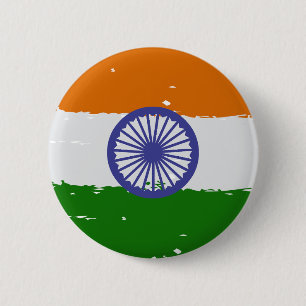 INDIAN FLAG with Brush Effect 6 Cm Round Badge