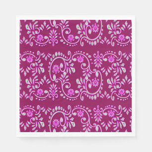 Indian fleur de lis henna pattern napkin