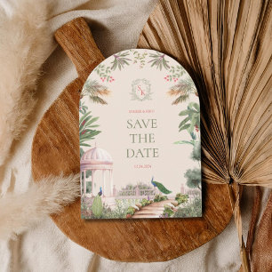 Indian floral aesthetic wedding save the date