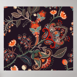 Indian Floral Big Seamless Nature Poster