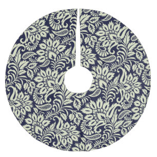 Indian Floral Ground Vintage Design Brushed Polyester Tree Skirt