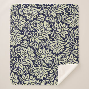 Indian Floral Ground Vintage Design Sherpa Blanket