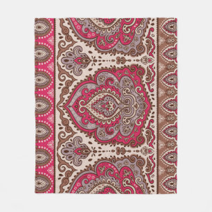 Indian floral paisley, ethnic mandala pattern. fleece blanket