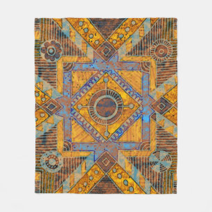 Indian Floral Paisley: Ethnic Medallion. Fleece Blanket