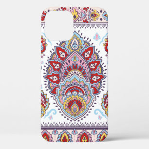 Indian floral paisley medallion pattern. Ethnic Ma iPhone 12 Case