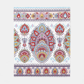 Indian floral paisley medallion pattern. Ethnic Ma Fleece Blanket