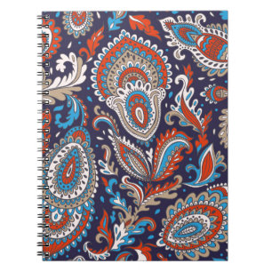 Indian floral paisley medallion pattern. Ethnic Ma Notebook
