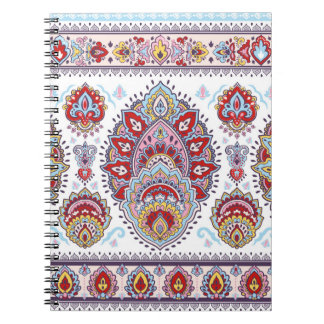 Indian floral paisley medallion pattern. Ethnic Ma Notebook