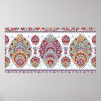 Indian floral paisley medallion pattern. Ethnic Ma