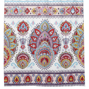 Indian floral paisley medallion pattern. Ethnic Ma Shower Curtain
