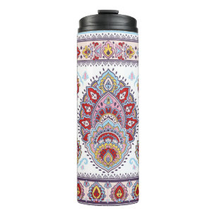 Indian floral paisley medallion pattern. Ethnic Ma Thermal Tumbler