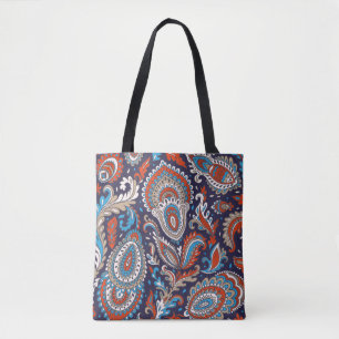 Indian floral paisley medallion pattern. Ethnic Ma Tote Bag
