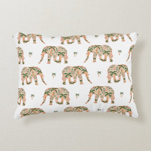 Indian Floral Paisley Ornate Elephants Decorative Cushion