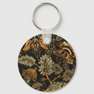 Indian floral paisley, seamless ethnic pattern. key ring