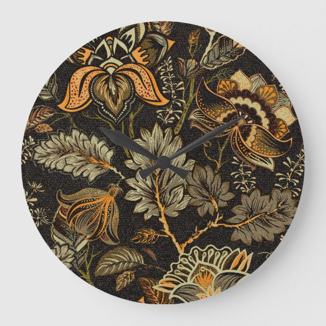 Indian floral paisley, seamless ethnic pattern. large clock (Front)
