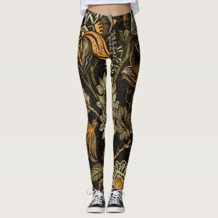 Indian floral paisley, seamless ethnic pattern. leggings