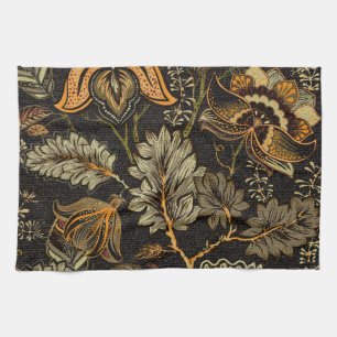 Indian floral paisley, seamless ethnic pattern. tea towel