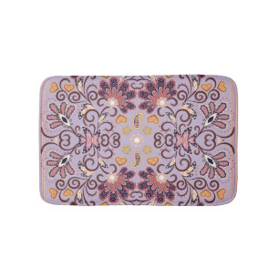 Indian floral tablecloth: lovely pastel pattern bath mat