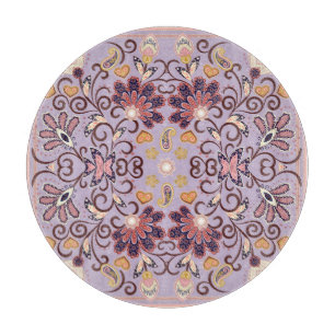 Indian floral tablecloth: lovely pastel pattern cutting board