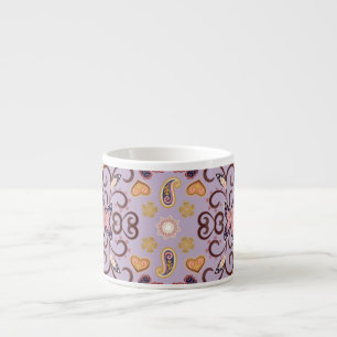 Indian floral tablecloth: lovely pastel pattern espresso cup