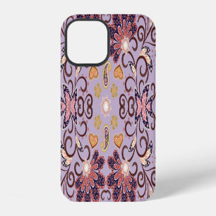 Indian floral tablecloth: lovely pastel pattern iPhone 12 case