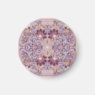 Indian floral tablecloth: lovely pastel pattern magnet