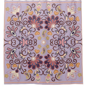 Indian floral tablecloth: lovely pastel pattern shower curtain