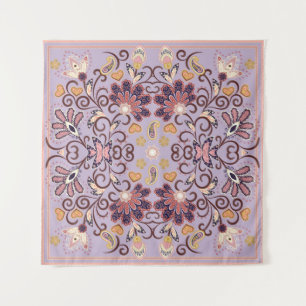 Indian floral tablecloth: lovely pastel pattern tapestry