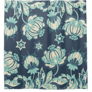 Indian Floral Vintage Seamless Pattern Shower Curtain