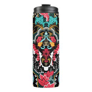 Indian Floral: Vintage Seamless Wallpaper. Thermal Tumbler