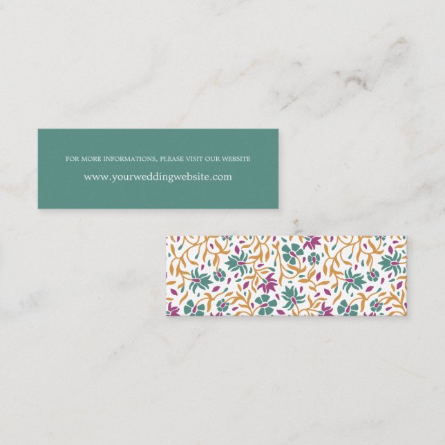 Indian Flower Jade green Online Website   Mini Business Card (Front/Back)