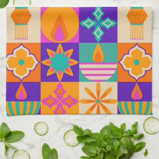 Indian Folk Art Pattern Design – Traditional  Tea Towel