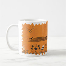 Indian Folk Art Warli (Orange)