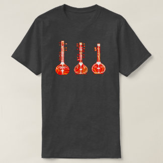 Indian Folk Music Instruments Sitar Veena Tanpura T-Shirt