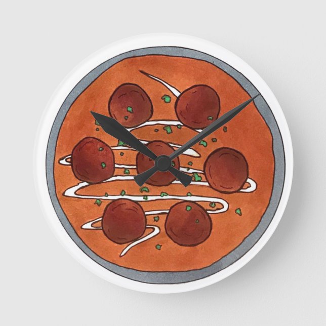 Indian Food Cuisine Malai Kofta Vegetarian Dish Round Clock (Front)
