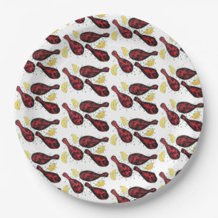 Indian Food Tandoor Cooking Tandoori Chicken Paper Plate